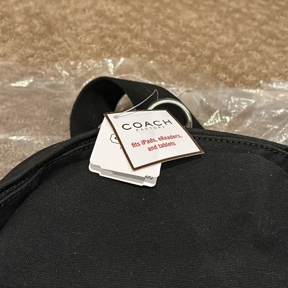 NWT Coach “CCV Utility Pack” Back Pack Black Genuine Leather & Canvas 19X12 - Picture 4 of 15